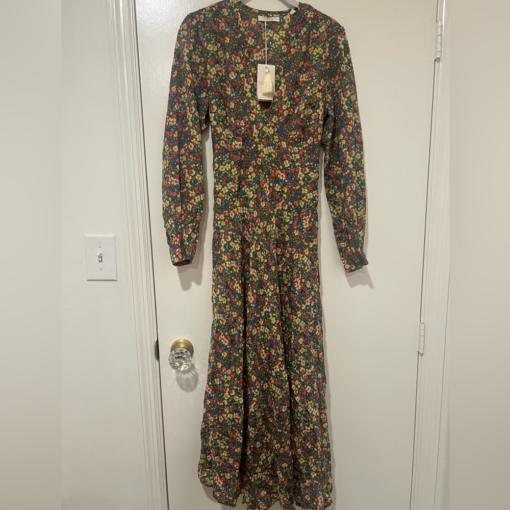 Doen Charleston dress in green valley floral
